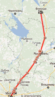 такси москва межгород,карта Москва Вологда